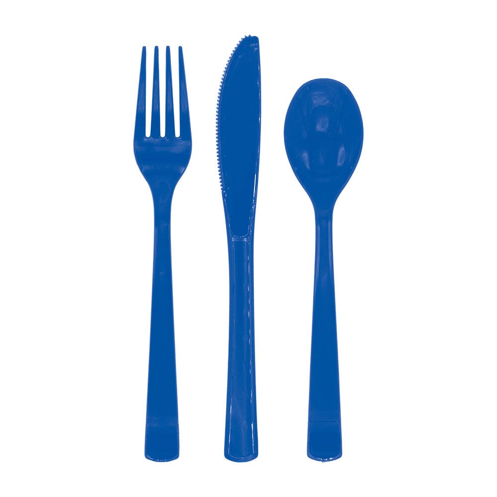 Plastikbesteck Dunkelblau 18er-Pack