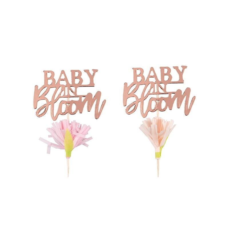 Baby in Bloom - Muffindekorationen im 12er-Pack