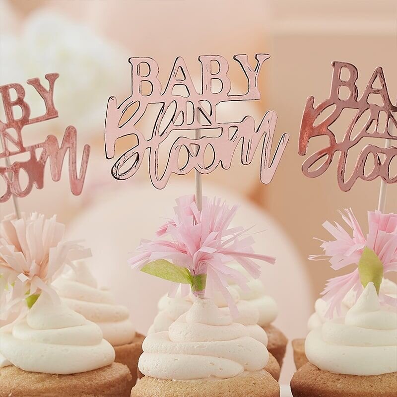Baby in Bloom - Muffindekorationen im 12er-Pack