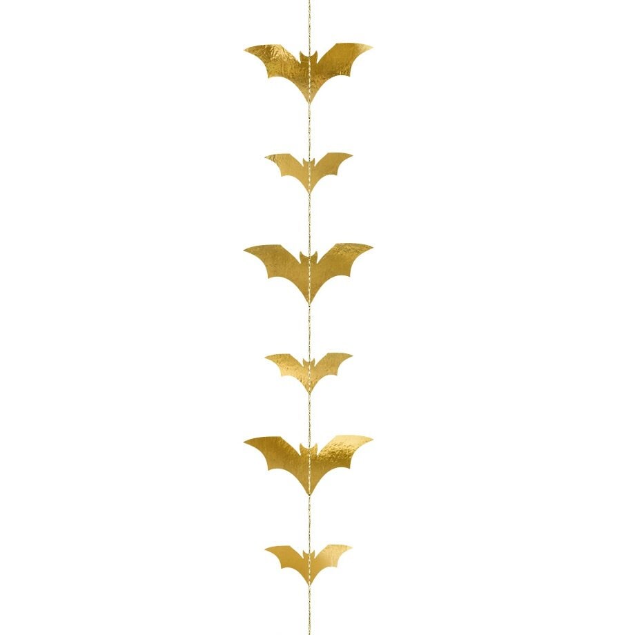 Halloween-Deko Hängende Fledermäuse in Gold 150 cm