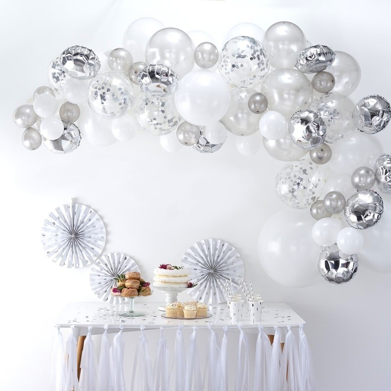 DIY Ballongirlande - Silber