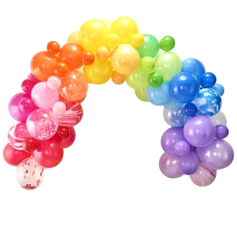 DIY Ballongirlande - Regenbogenfarben