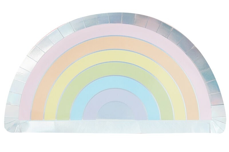 Pastell - Teller in Regenbogenform, 8er Pack