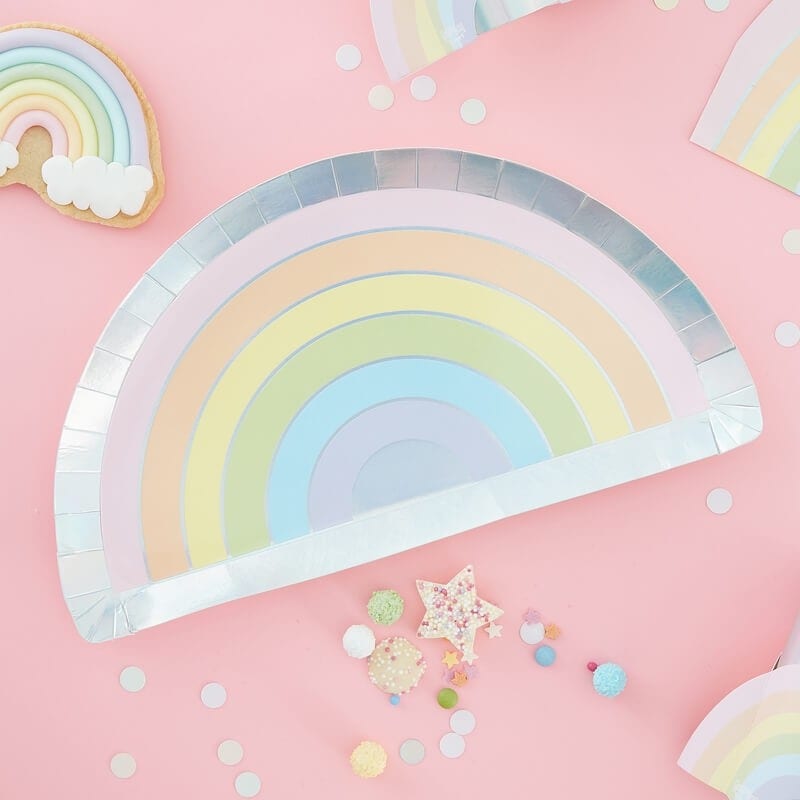 Pastell - Teller in Regenbogenform, 8er Pack