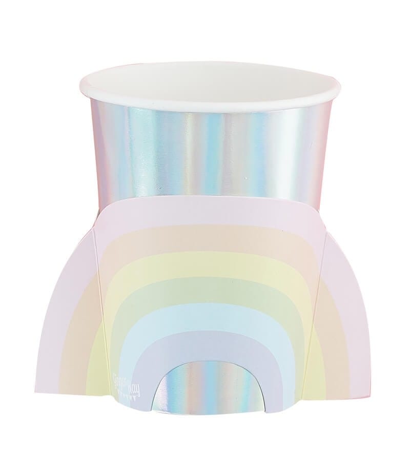 Pastell -Becher mit Regenbogen 8er Pack