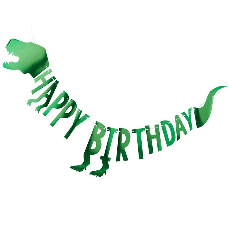 Dinosaur Roar - Girlande Happy Birthday