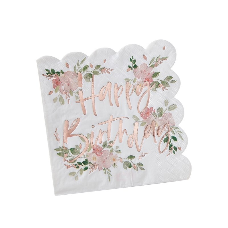 Ditsy Floral - Servietten Happy Birthday 16er Pack