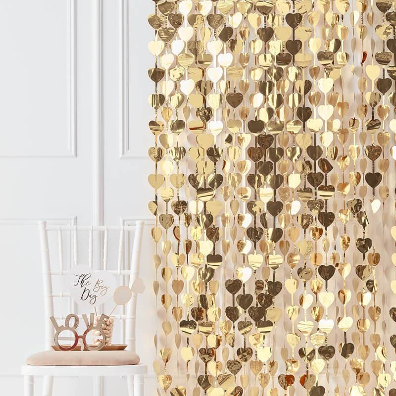 Vorhang mit goldenen Herzen 100 x 150 cm