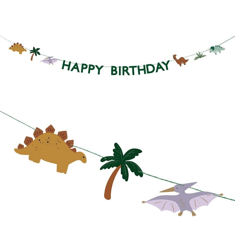 Dinosaurier - Girlande Happy Birthday