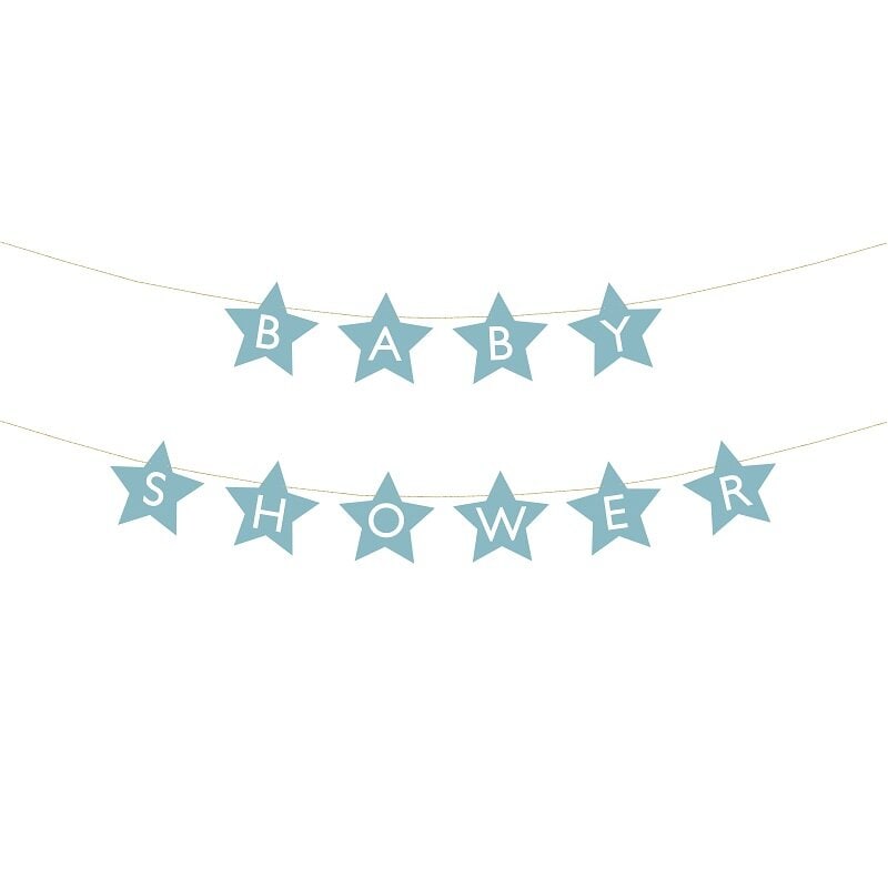 Girlande Sterne - Baby Shower Blau