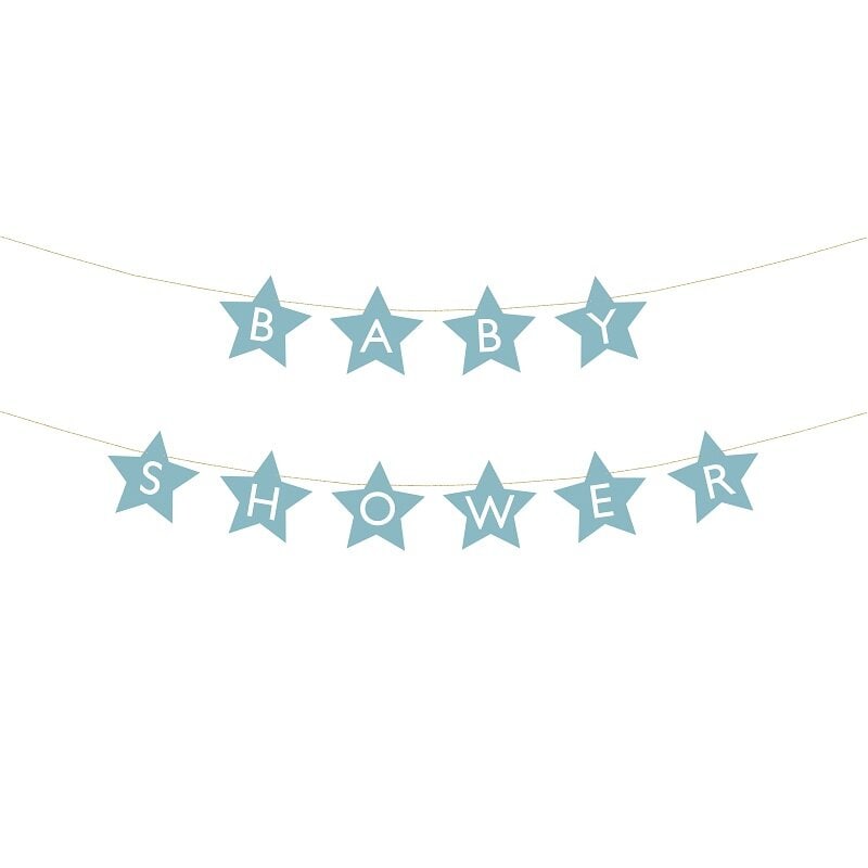 Girlande Sterne - Baby Shower Blau