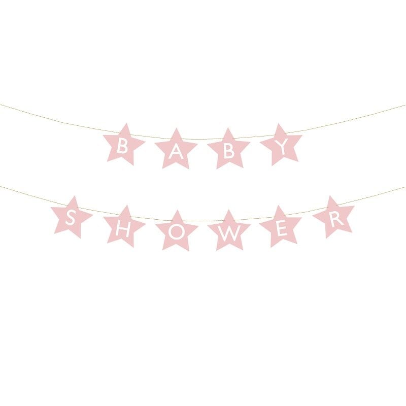 Girlande Sterne - Babyshower Rosa