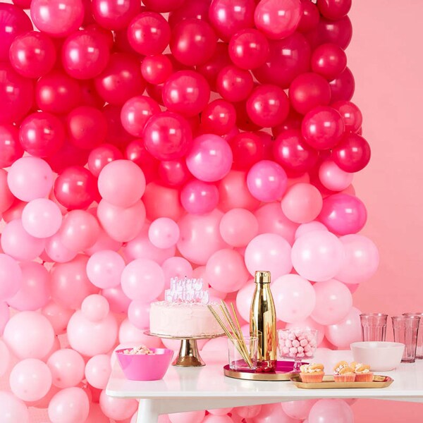 Ballonwand Rosa Ombre 210-teiliv