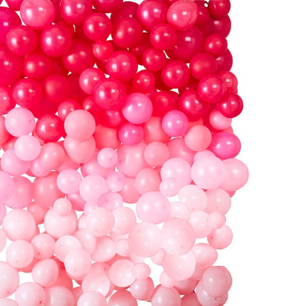 Ballonwand Rosa Ombre 210-teiliv