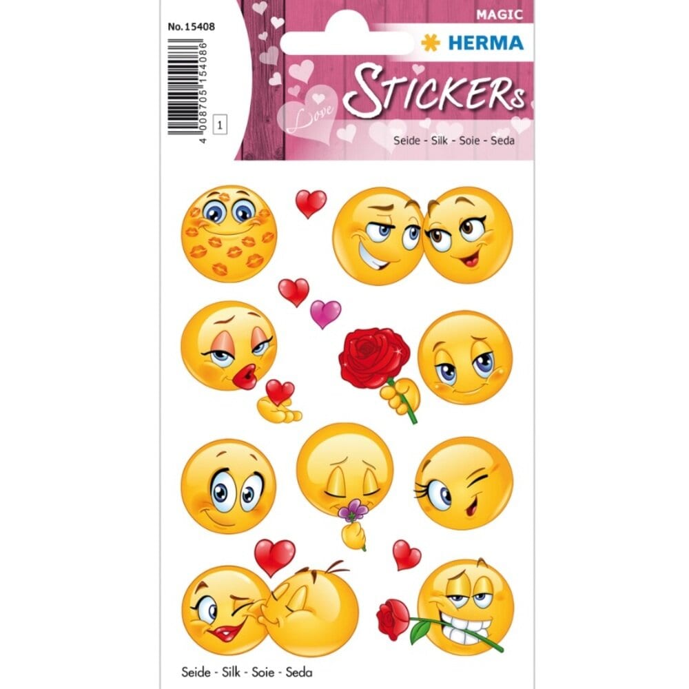 Stickerbogen - Emoji Liebe 12 Stück
