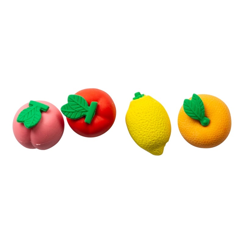 Frucht-Radiergummis im 4er-Pack