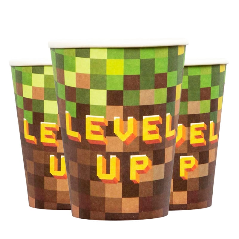 Pixel - Pappbecher 8er-Pack