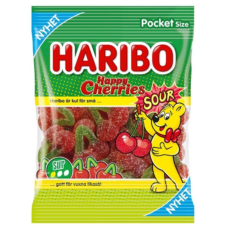 Haribo Happy Cherries Sauer in Beutel 75 Gramm