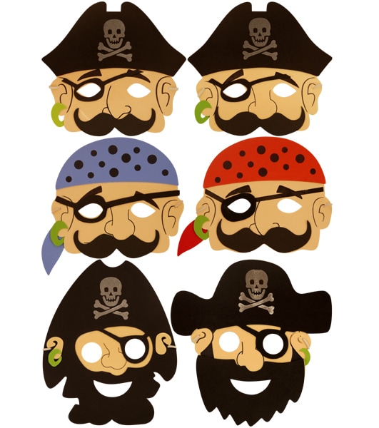 Piratenmasken aus weichem Schaumstoff (pro Stück)