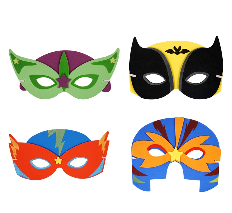 Superhelden-Masken aus weichem Schaumstoff (pro Stück)