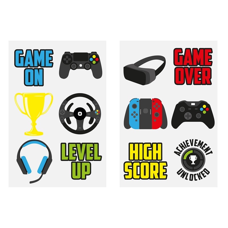 Tattoos mit Gaming-Motiven 6er-Pack
