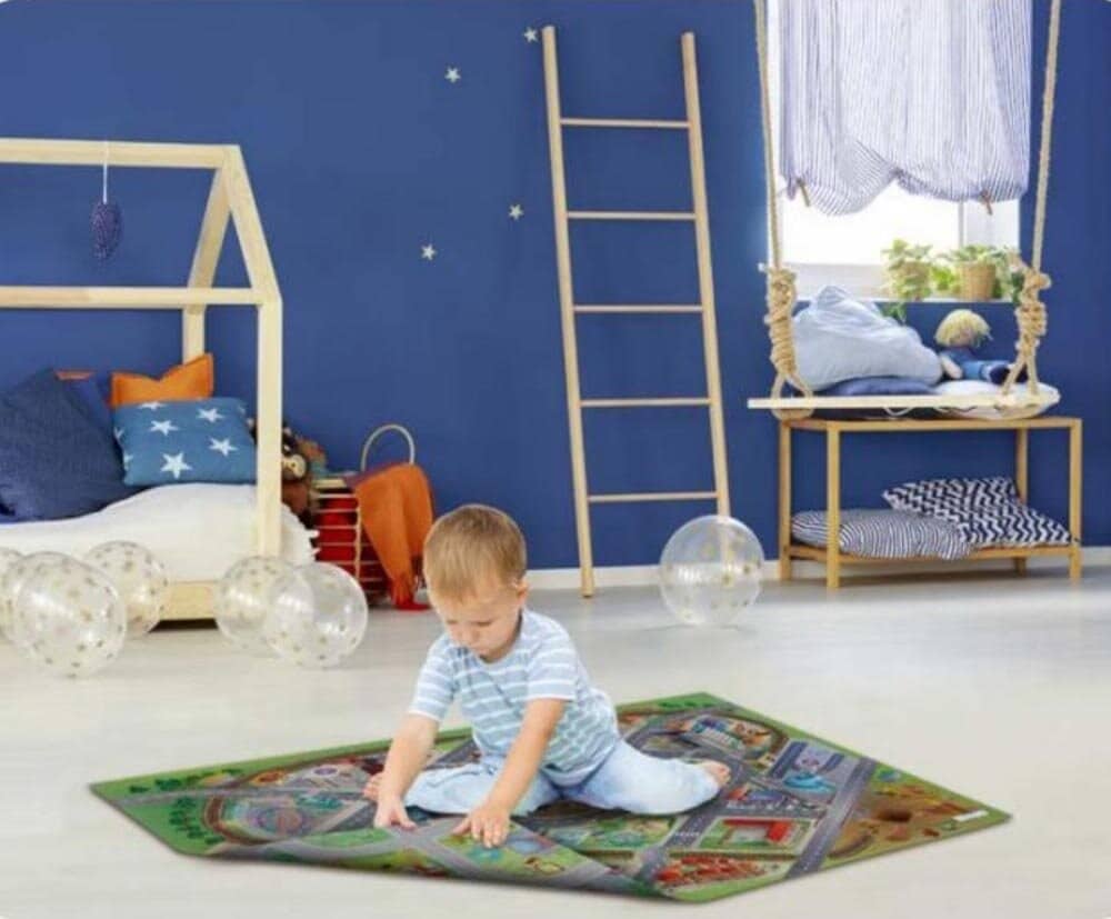 Spielmatte Kinderzimmer Stadt 75 x 112 cm