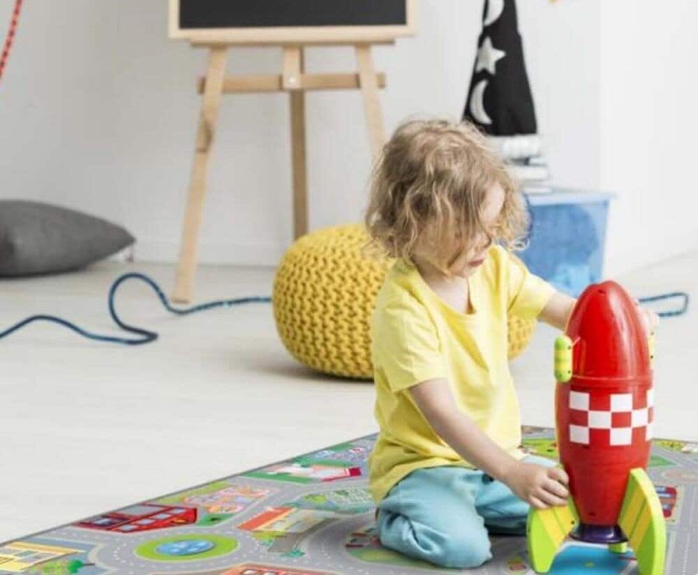 Spielmatte Kinderzimmer Stadt 75 x 112 cm