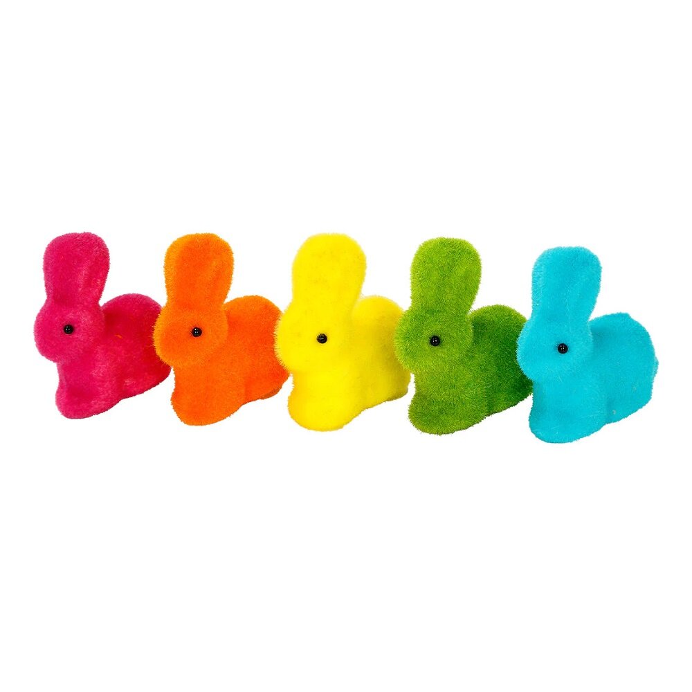 Mini Häschen in Regenbogenfarben 5er-Pack
