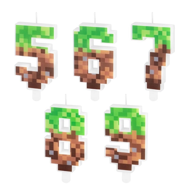 Pixel Zahlenkerzen 5-9 Jahre