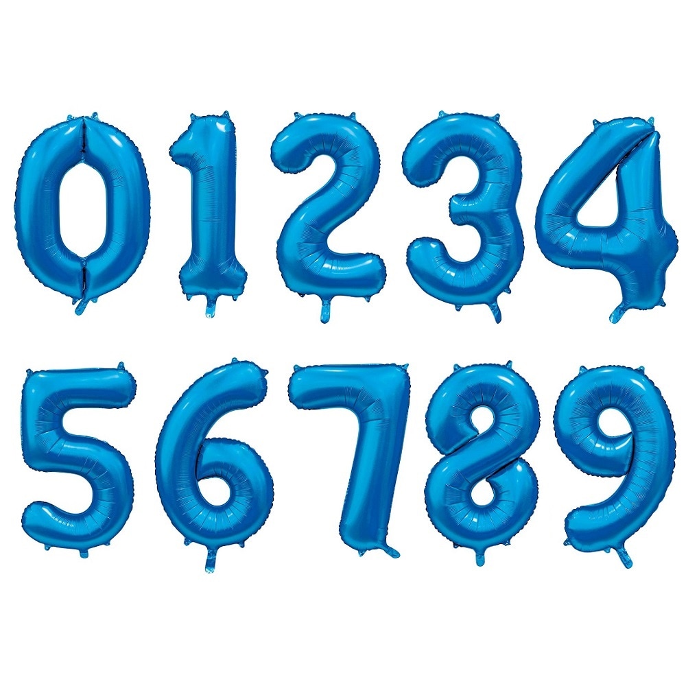 Zahlenballons Satinblau 86 cm