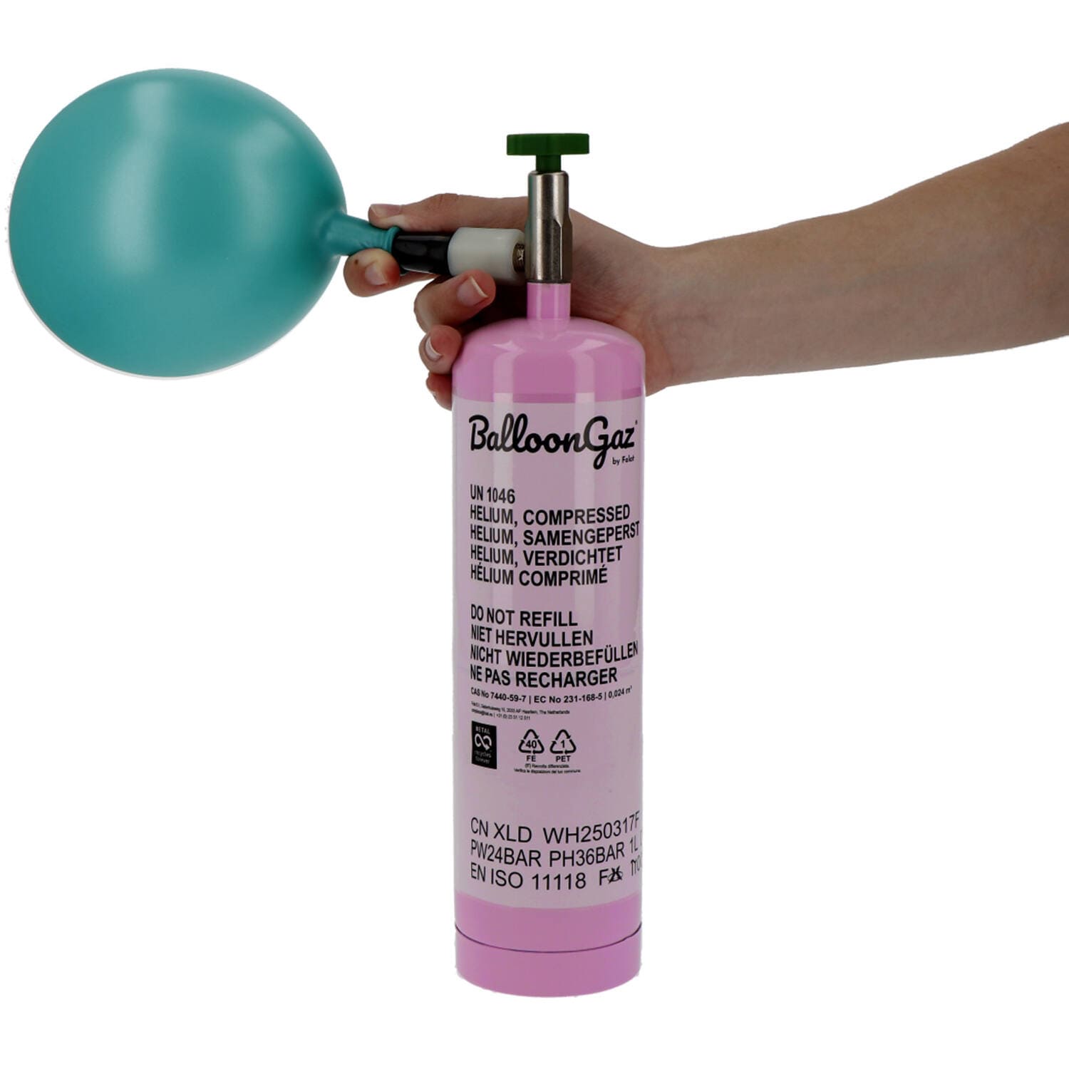 Heliumflasche für 1 Folienballon oder 3 Latexballons
