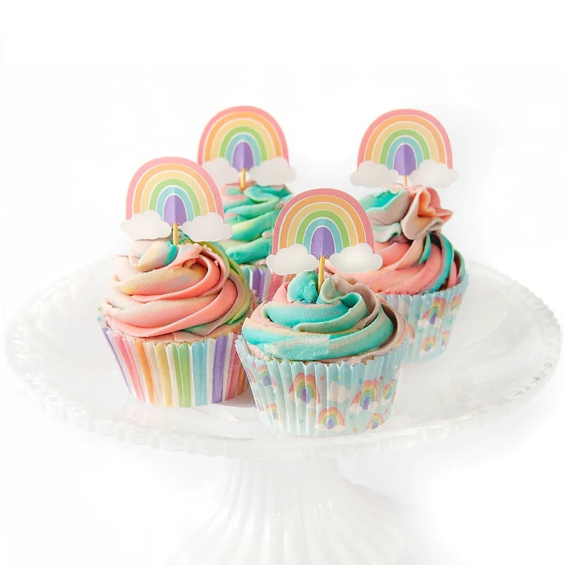 Pastell Regenbogen - Muffinförmchen 75er Pack