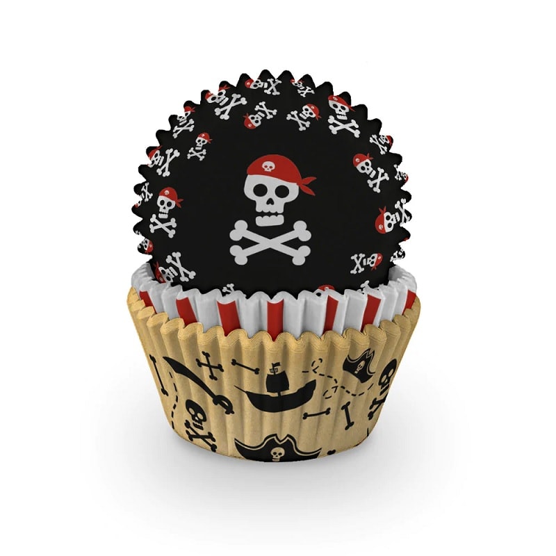 Muffinförmchen mit Piratenmotiv 75er-Pack