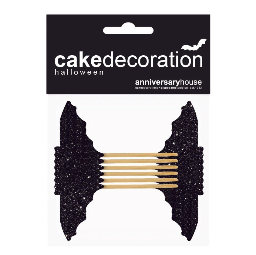 Cupcake Topper - Glitzernde Fledermäuse 12er-Pack
