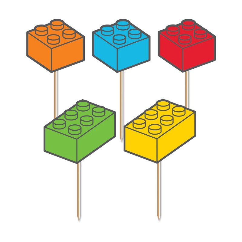 Cupcake Topper - Bausteine 10er-Pack