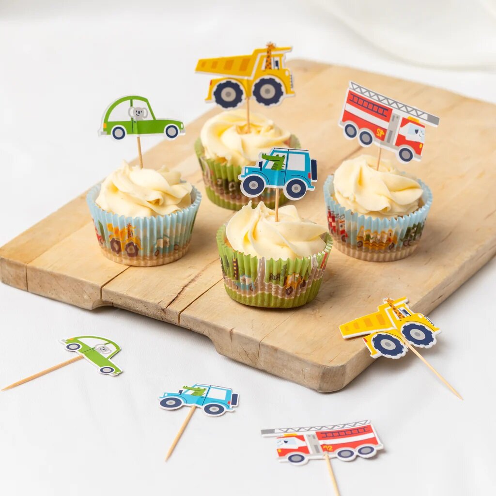 Cupcake Topper - Fahrzeuge 12er-Pack