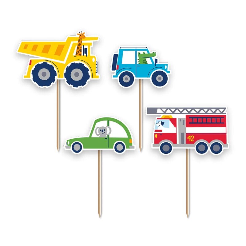 Cupcake Topper - Fahrzeuge 12er-Pack