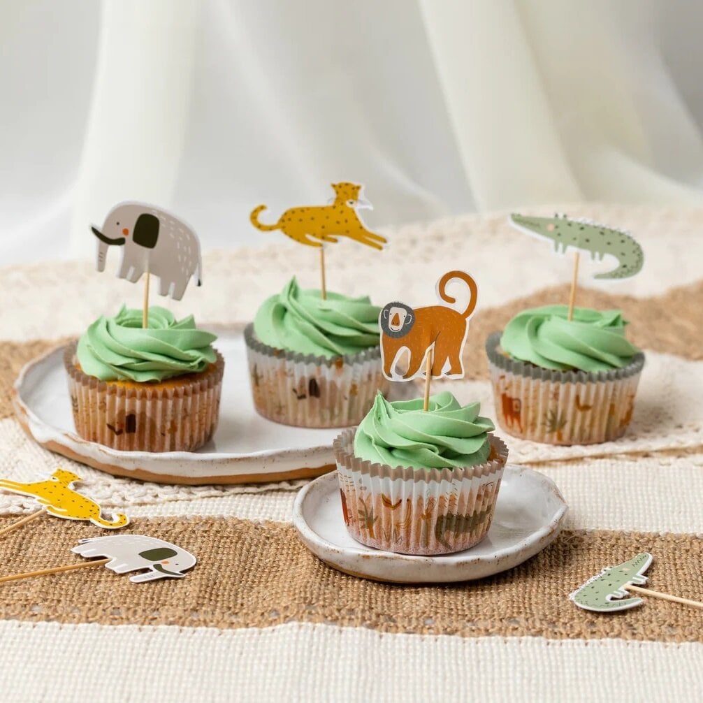 Cupcake Topper - Safaritiere 12er-Pack