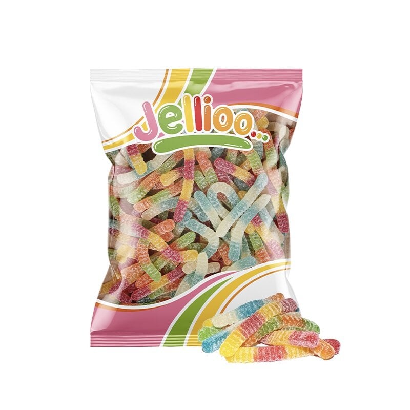 Jellio Sour Gelee-Würmer mit Fruchtgeschmack 1 kg