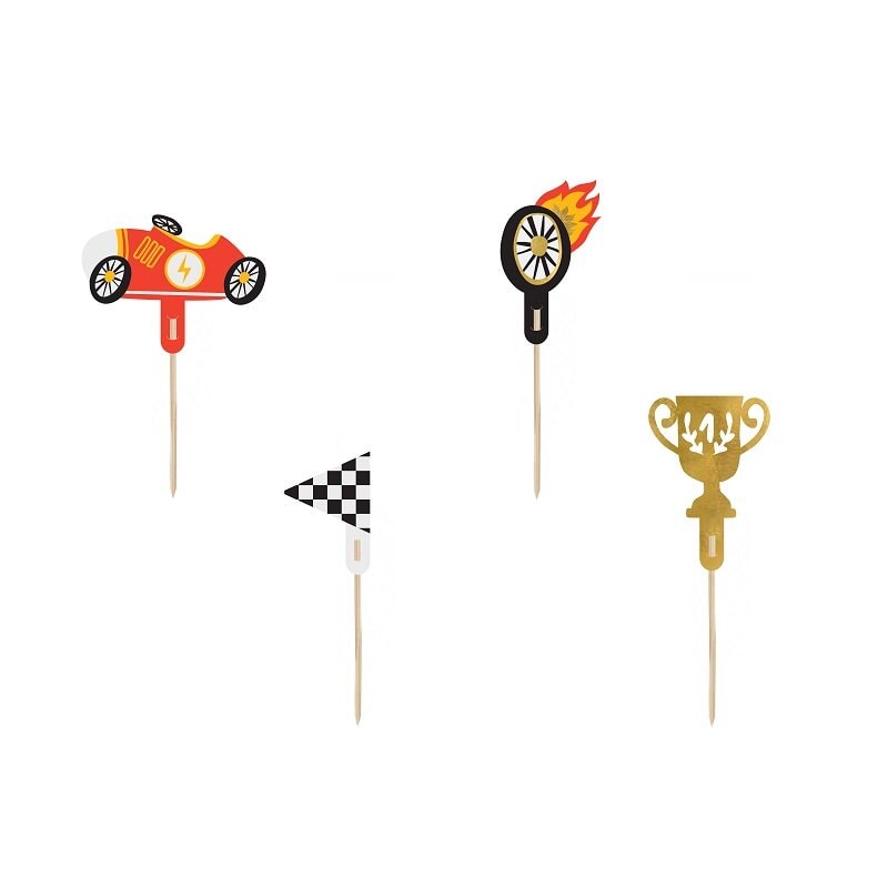 Rennwagen - Cake Topper 4er-Pack