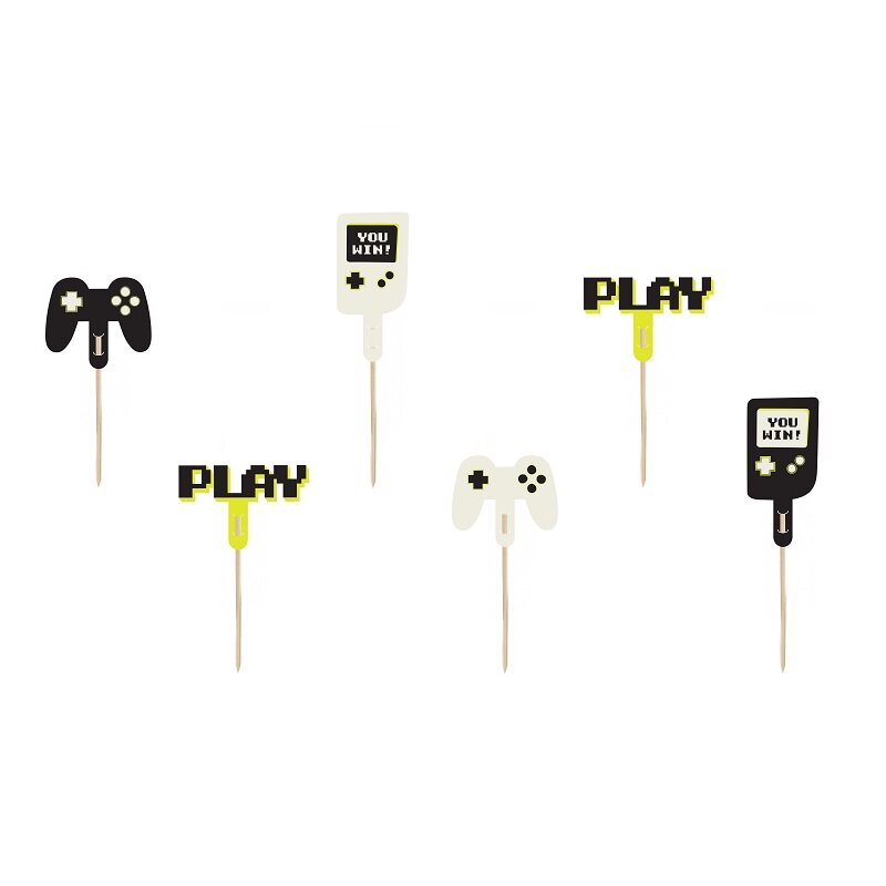 Gaming - Cake Topper 6er-Pack