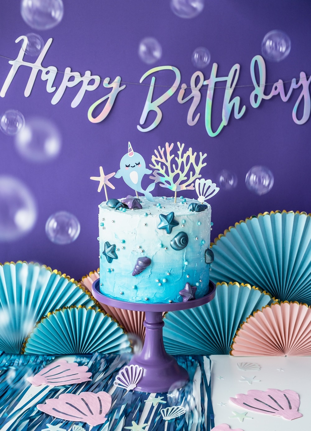Cupcake Topper Narwal 4er-Pack