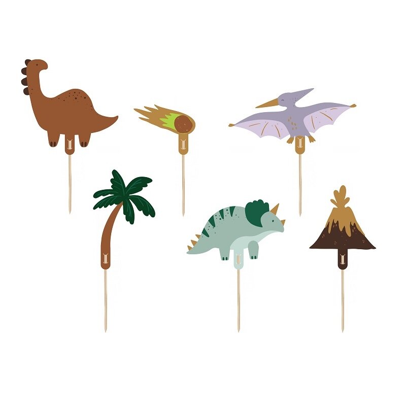 Cupcake Topper - Dinosaurier 6er Pack