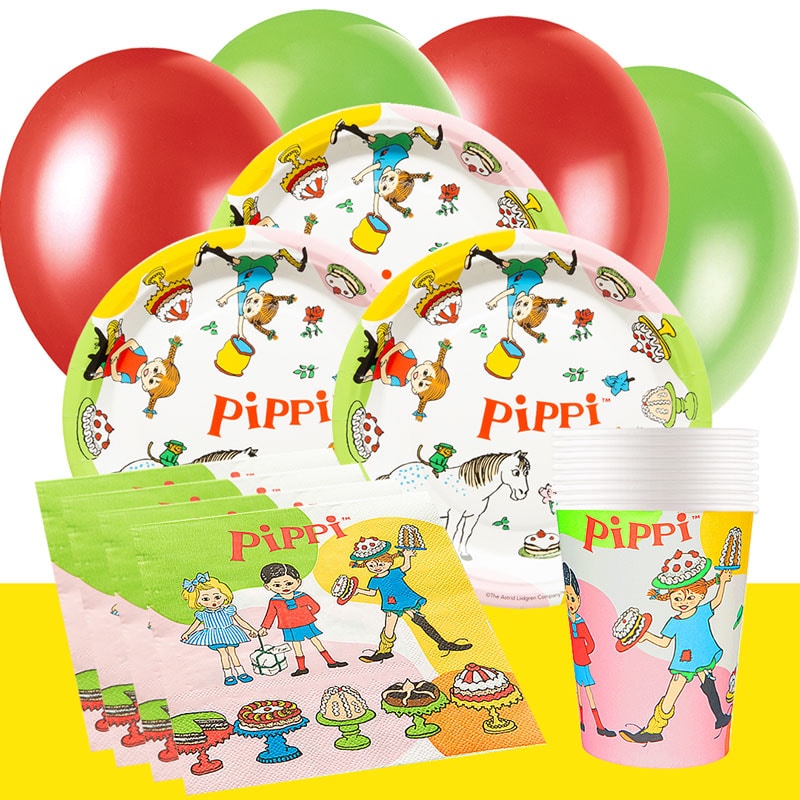 Pippi Langstrumpf - Partyset 8-16 Personen