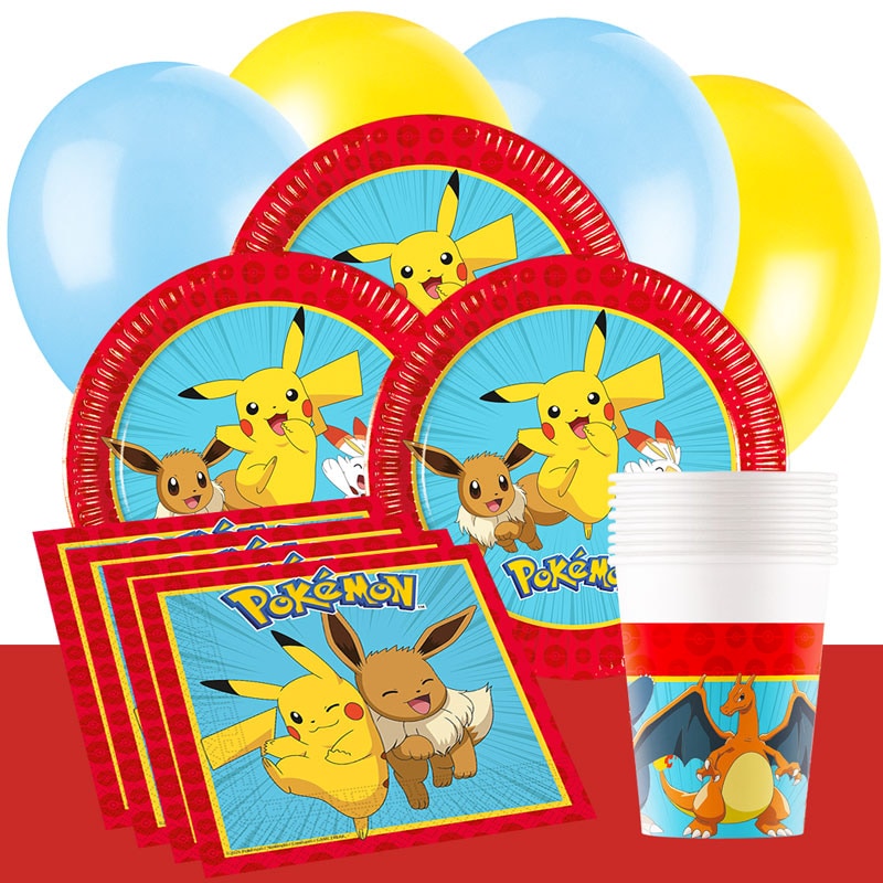 Pokémon Kindergeburtstag-Partyset für 8-16 Gäste