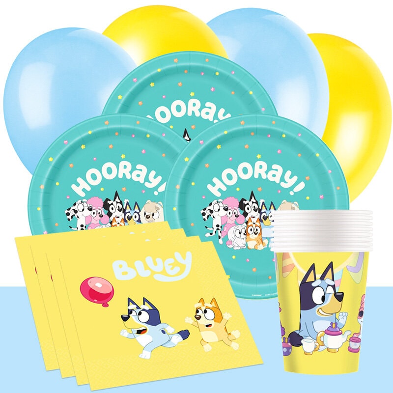 Bluey Kindergeburtstag-Partyset 8-16 für Gäste