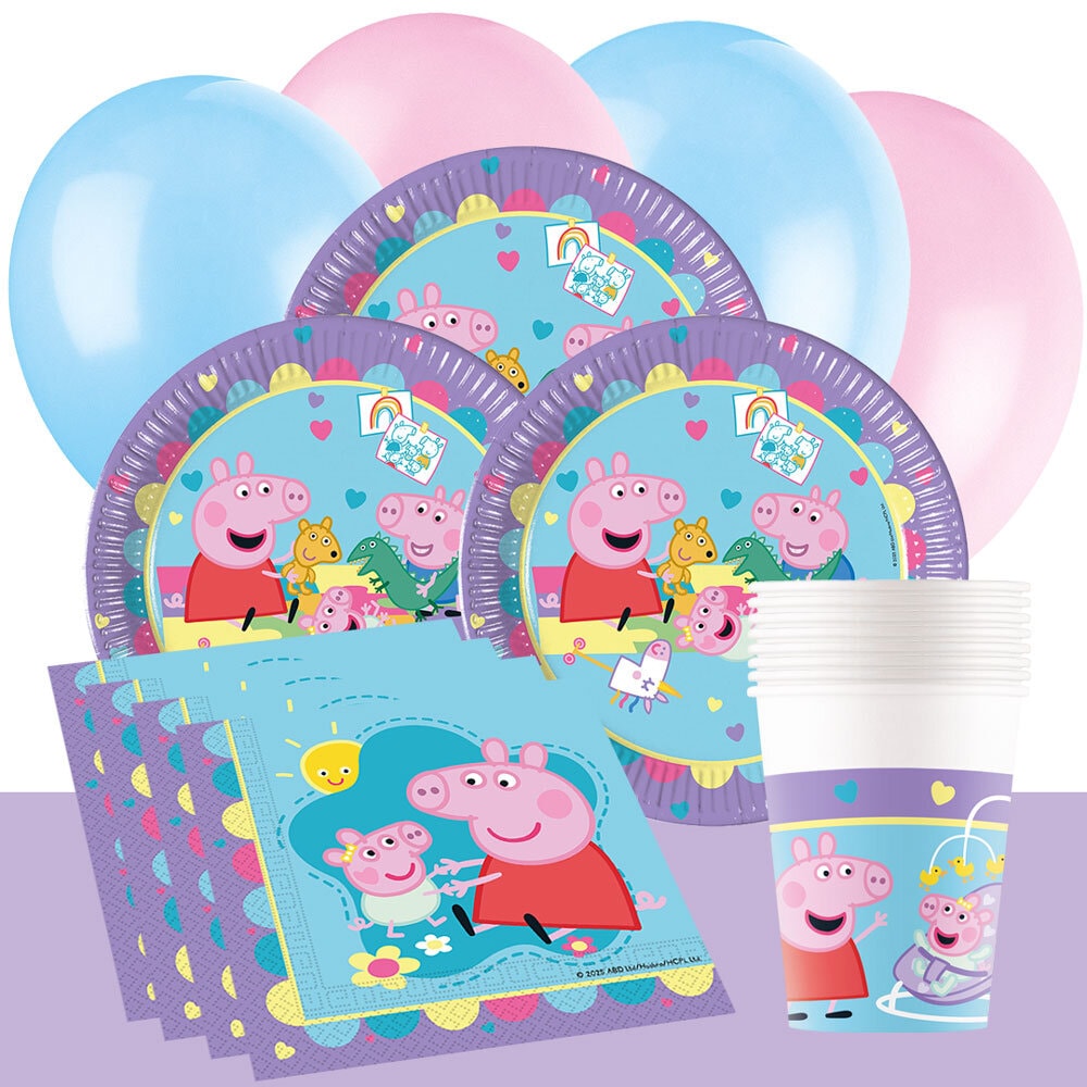 Peppa Wutz Kindergeburtstag-Partyset für 8-16 Gäste