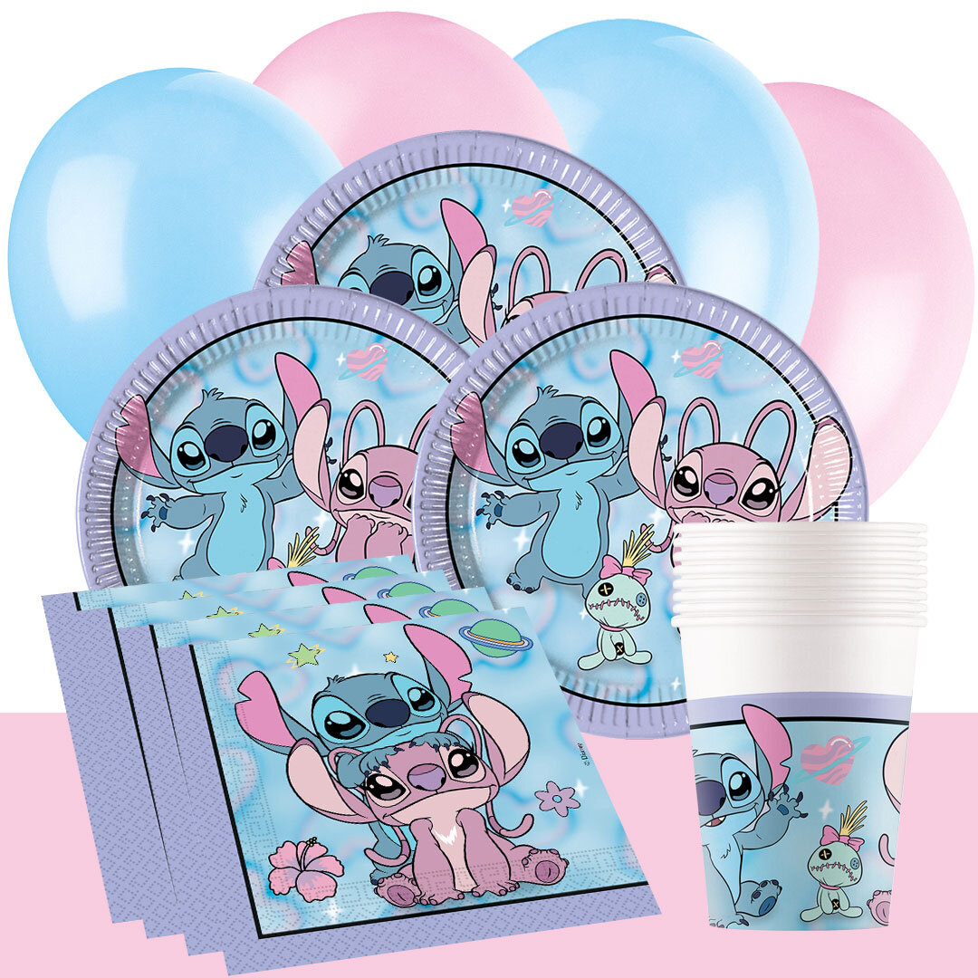 Stitch & Angel Kindergeburtstag-Partyset für 8-16 Gäste