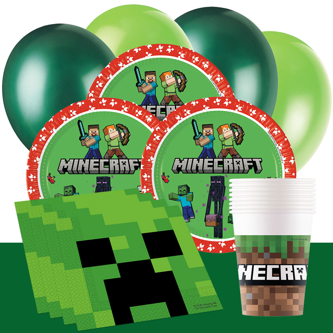 Minecraft - Kindergeburtstag Partyset 8-24 Personen