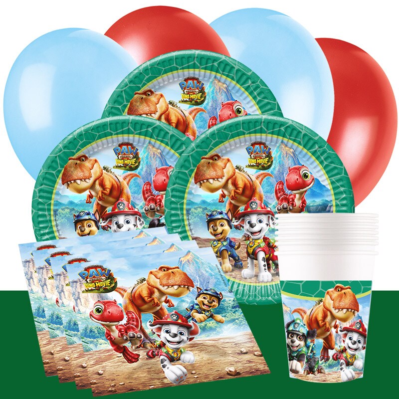Paw Patrol Dino Movie Kindergeburtstag-Partyset für 8-16 Gäste